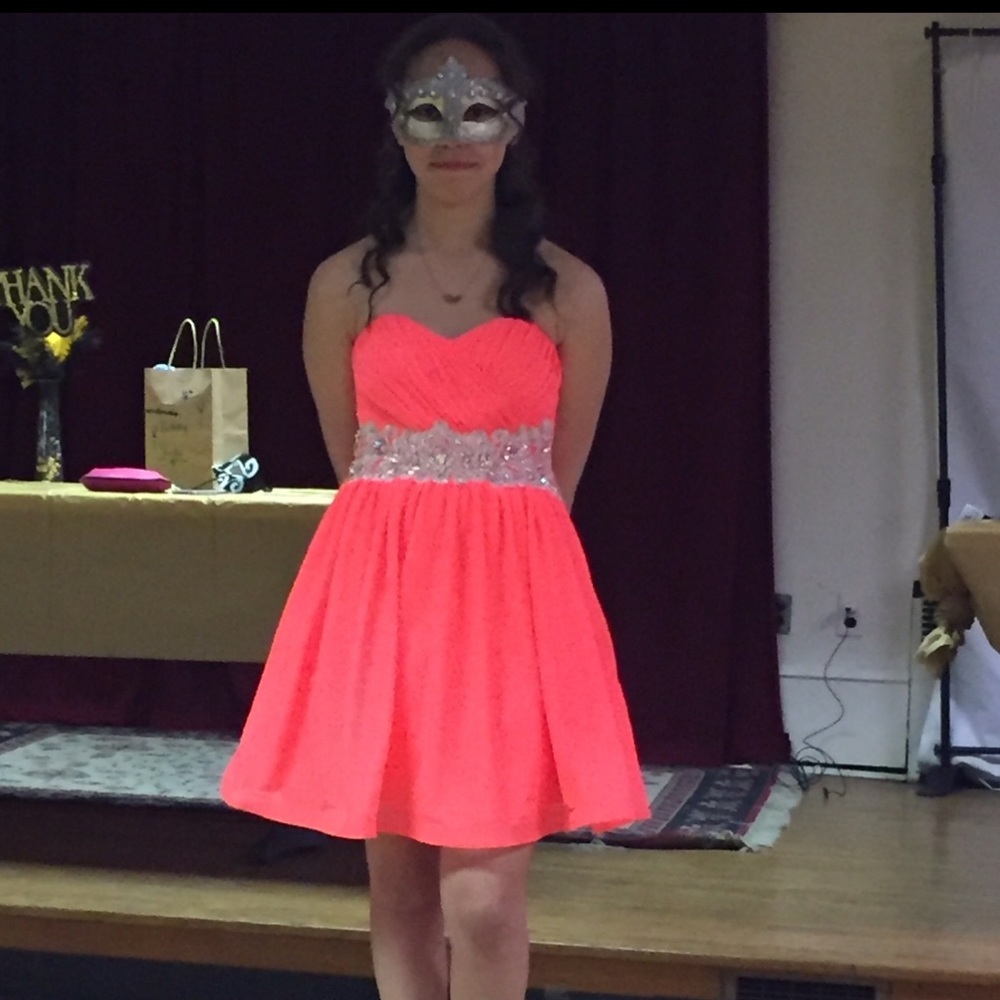 Sweet 16 dress coral peach